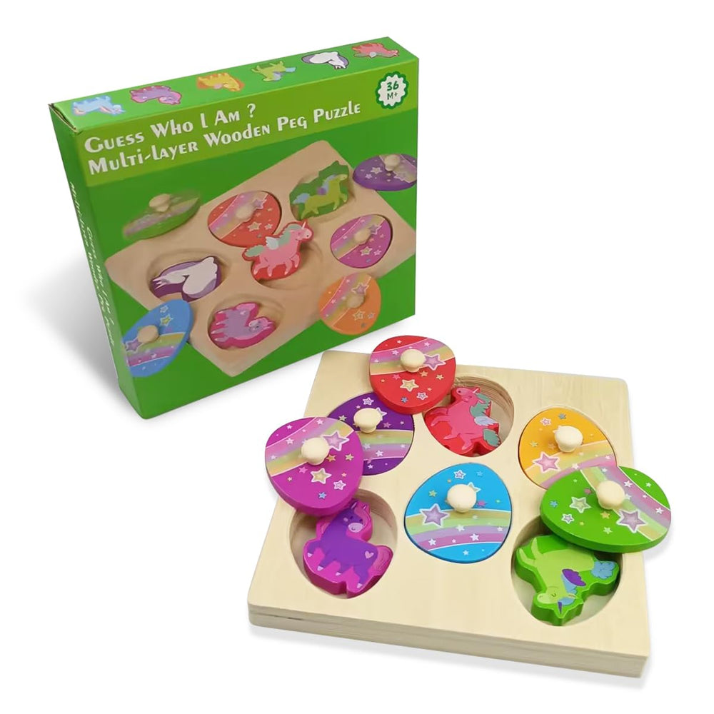 Pinkiwine puzzle encourages visual recognition and hand-eye coordination.
