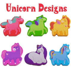 Pinkiwine unicorn puzzle with six unicorn pieces supports fine motor practice.