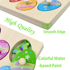 Pinkiwine wood puzzle features a smooth finish and safe design.
