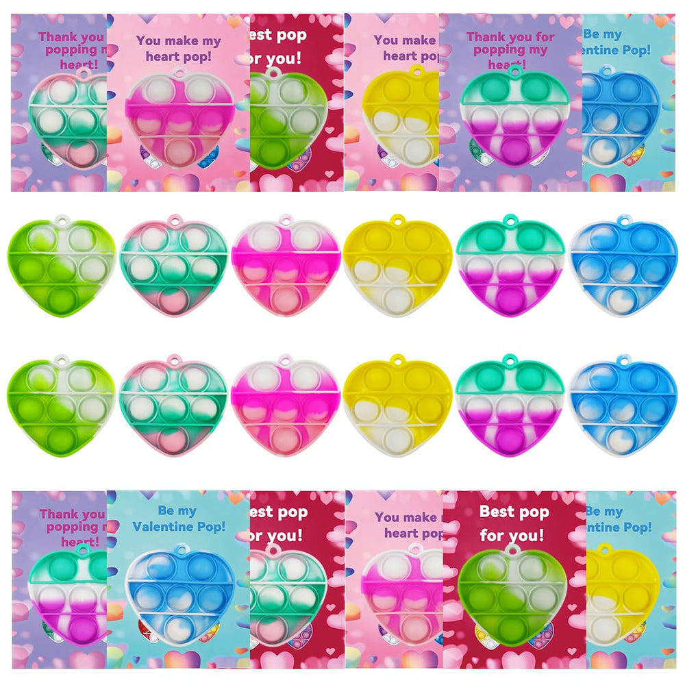 Pinkiwine heart-shaped pop toy with Valentines cards, ideal classroom gifts