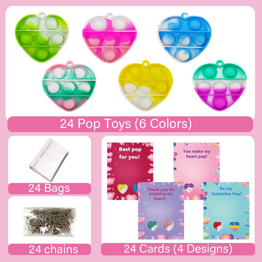 Pinkiwine heart pop toy color set showcases six colors for playful gifting