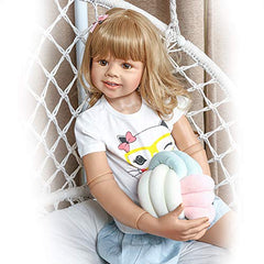 Pinky Reborn 39inch doll full body portrait for display and collection.