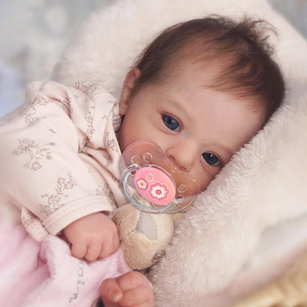 Pinky Reborn realistic 19-inch baby doll with lifelike features for playful bonding.