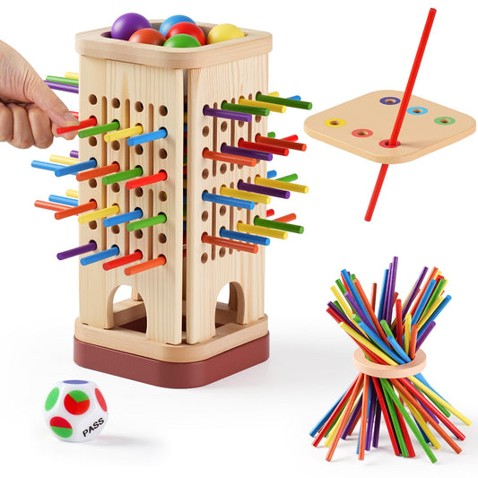 Pinshoon montessori wooden board game supports early number sense and spatial thinking.