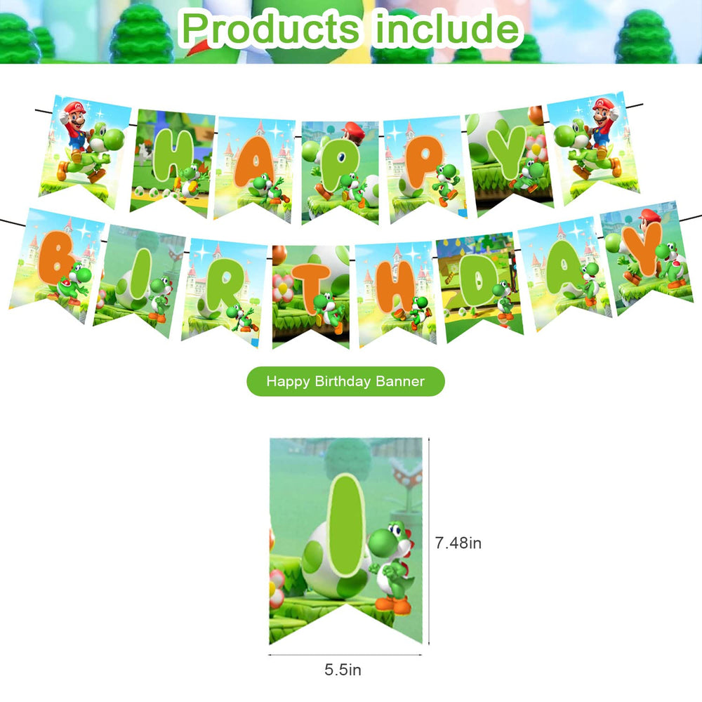 PINUO Yoshi cake topper with Mario Yoshi art for a standout cake moment.