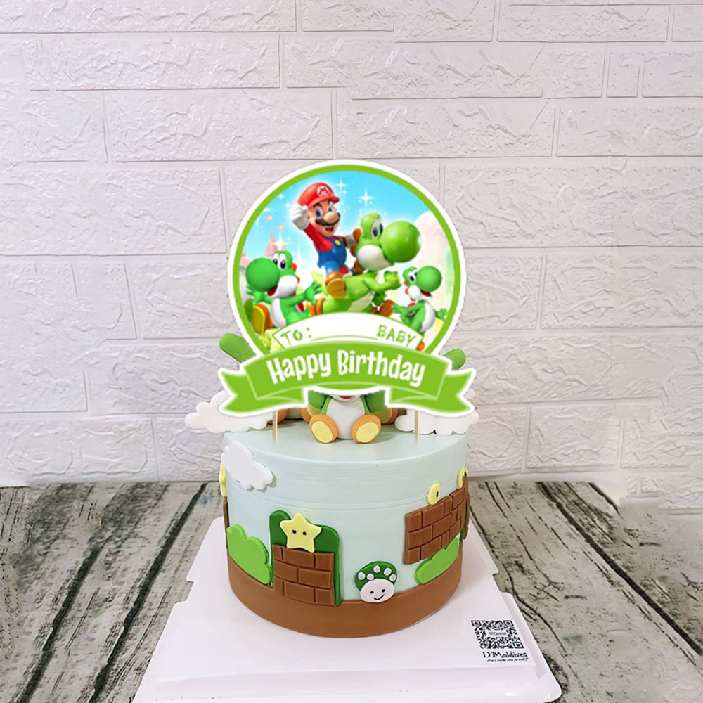 PINUO Yoshi party pack overview showing complete decor setup for easy prep.