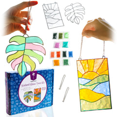 Pinwheel Crafts monstera leaf design sun catcher brightens windows