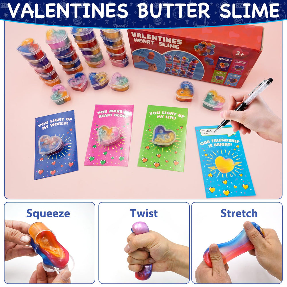 PIONJOY cards with stickers to attach slime easily.