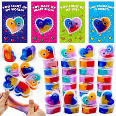 PIONJOY valentines galaxy hearts slime pack for classroom sharing and playful learning.