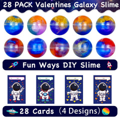 PIONJOY Valentines Galaxy Slime astronaut-card 2, engaging kids with tactile slime and festive activity.