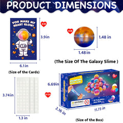 PIONJOY Valentines Galaxy Slime astronaut-card 3, a memorable party favor for classrooms and celebrations.