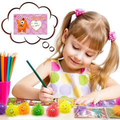 PIONJOY Valentines LED Puffy Ball purple glow ideal for classroom fun.