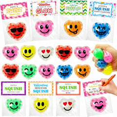 PIONJOY valentines stress balls 28-pack, ideal for classroom gift exchanges.