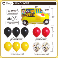 PIRESE giant bus foil balloon serves as a playful centerpiece for photos