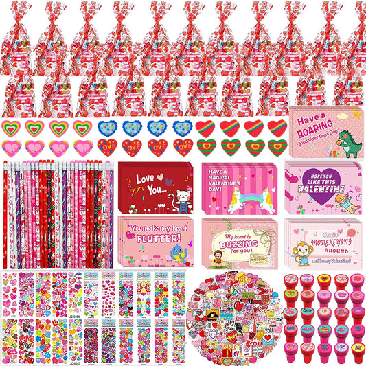 Piroo Valentines classroom gift pack goody bags for kids' party celebrations.