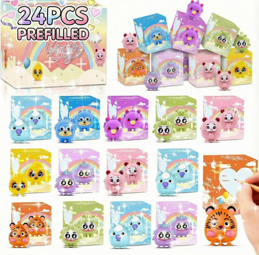 Pistroy 24 animal pop toys for classroom fun and sharing.