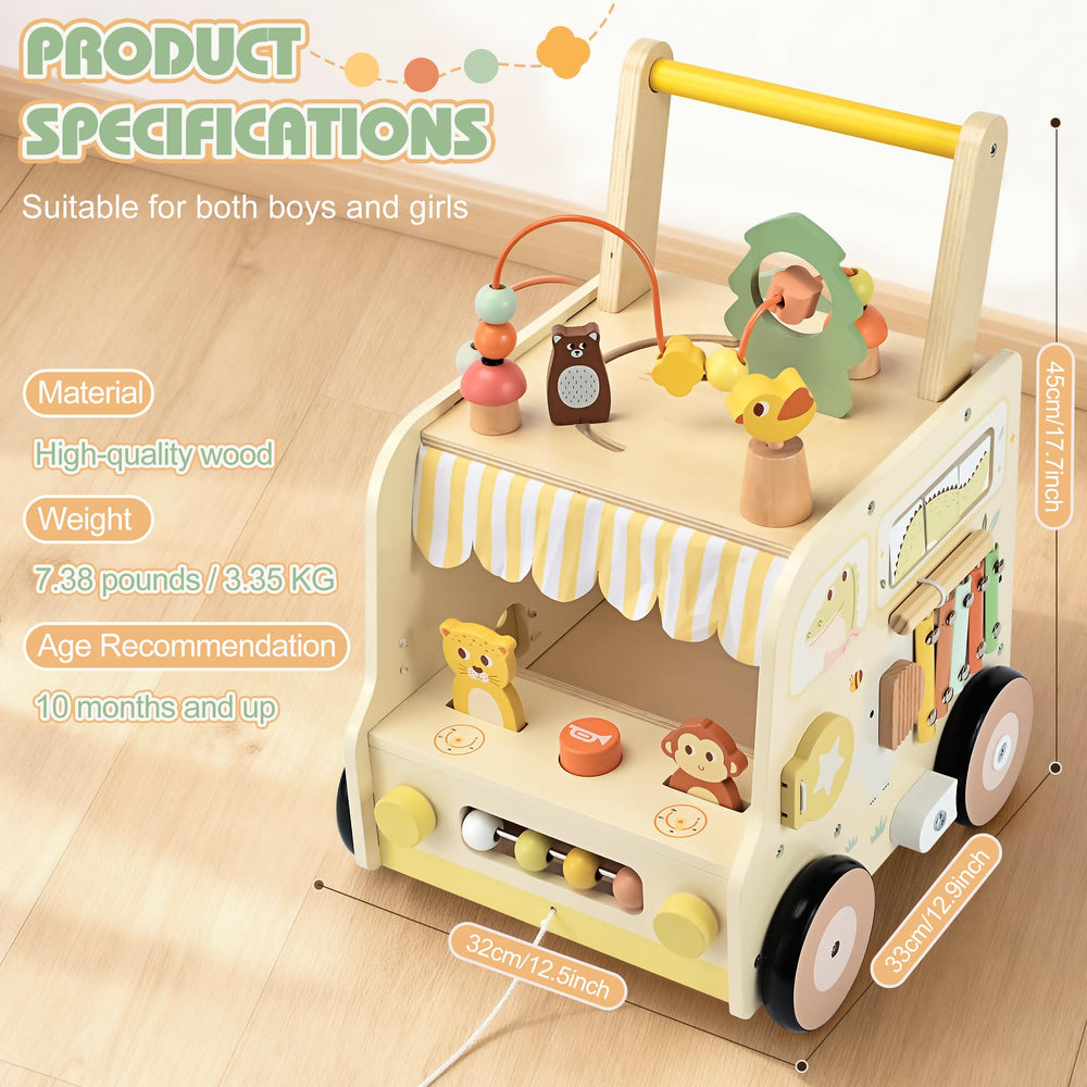 Pithfor bobbling driver and passenger enhances tactile play during walks.
