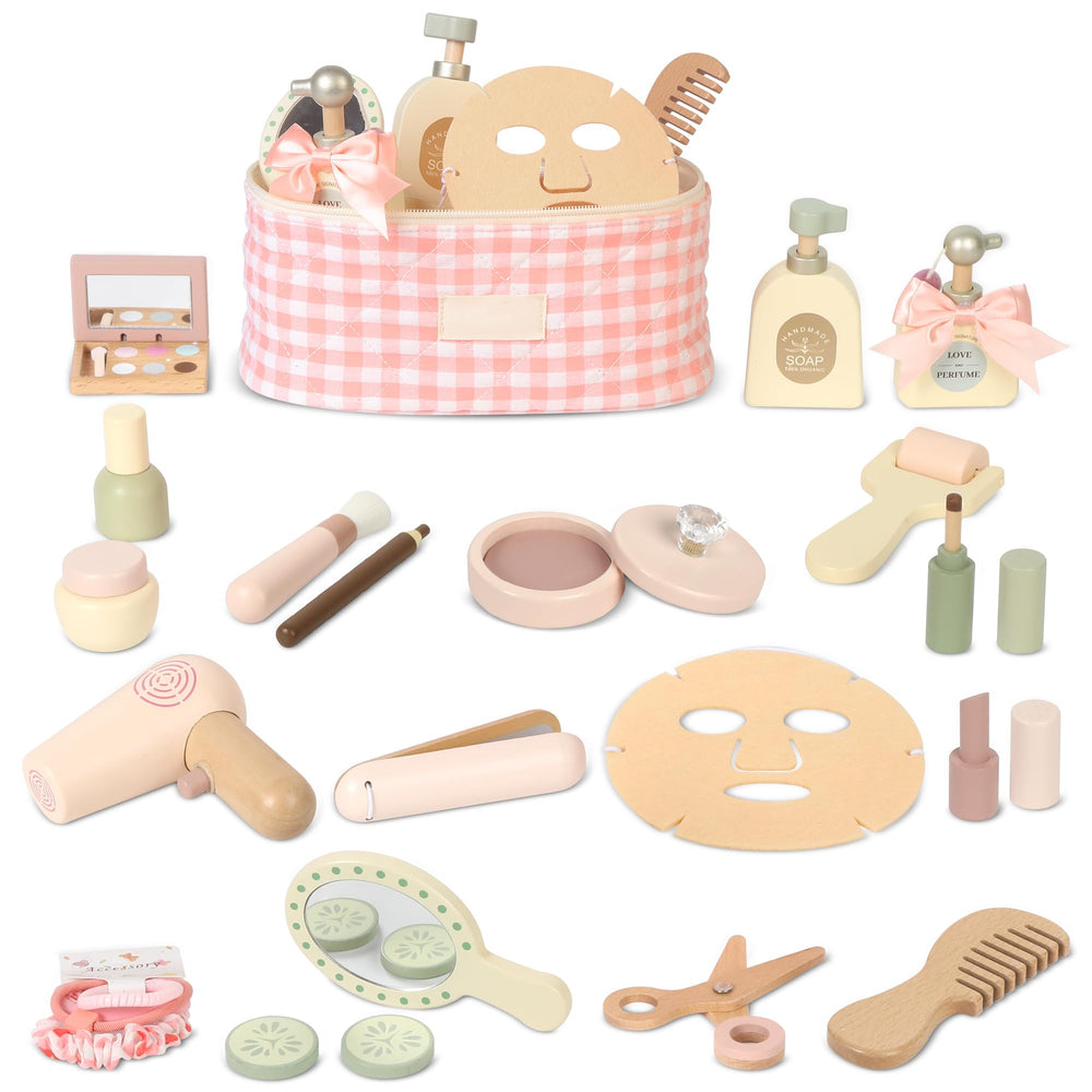 Pithfor wooden makeup toy set lipsticks: colorful, tactile play sparks creativity