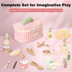 Pithfor wooden makeup toy set perfume bottles: pretend scents and precise mini motions