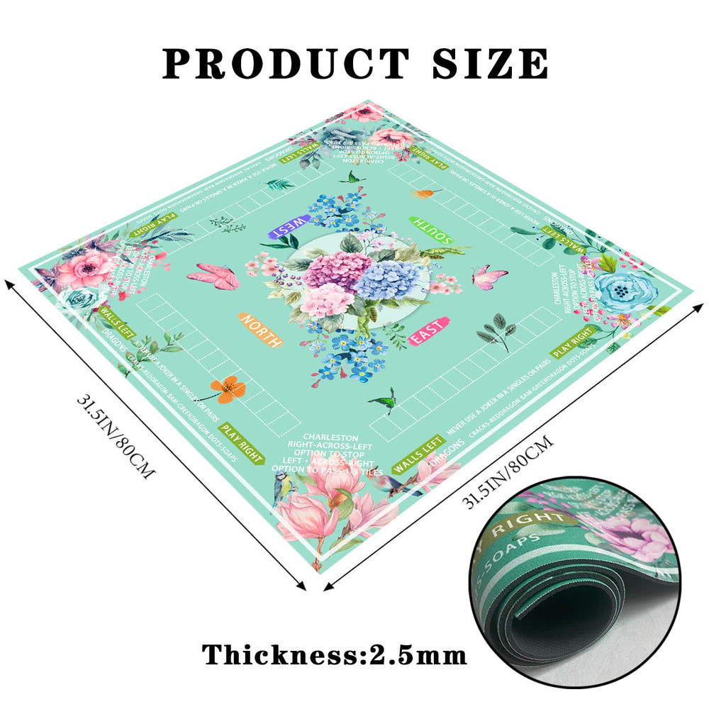 Pittera Mahjong mat non-slip backing keeps tiles steady on any table.
