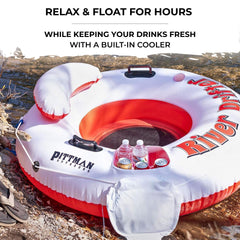 Pittman Outdoors River Drifter back rest adds comfort for longer river cruises.