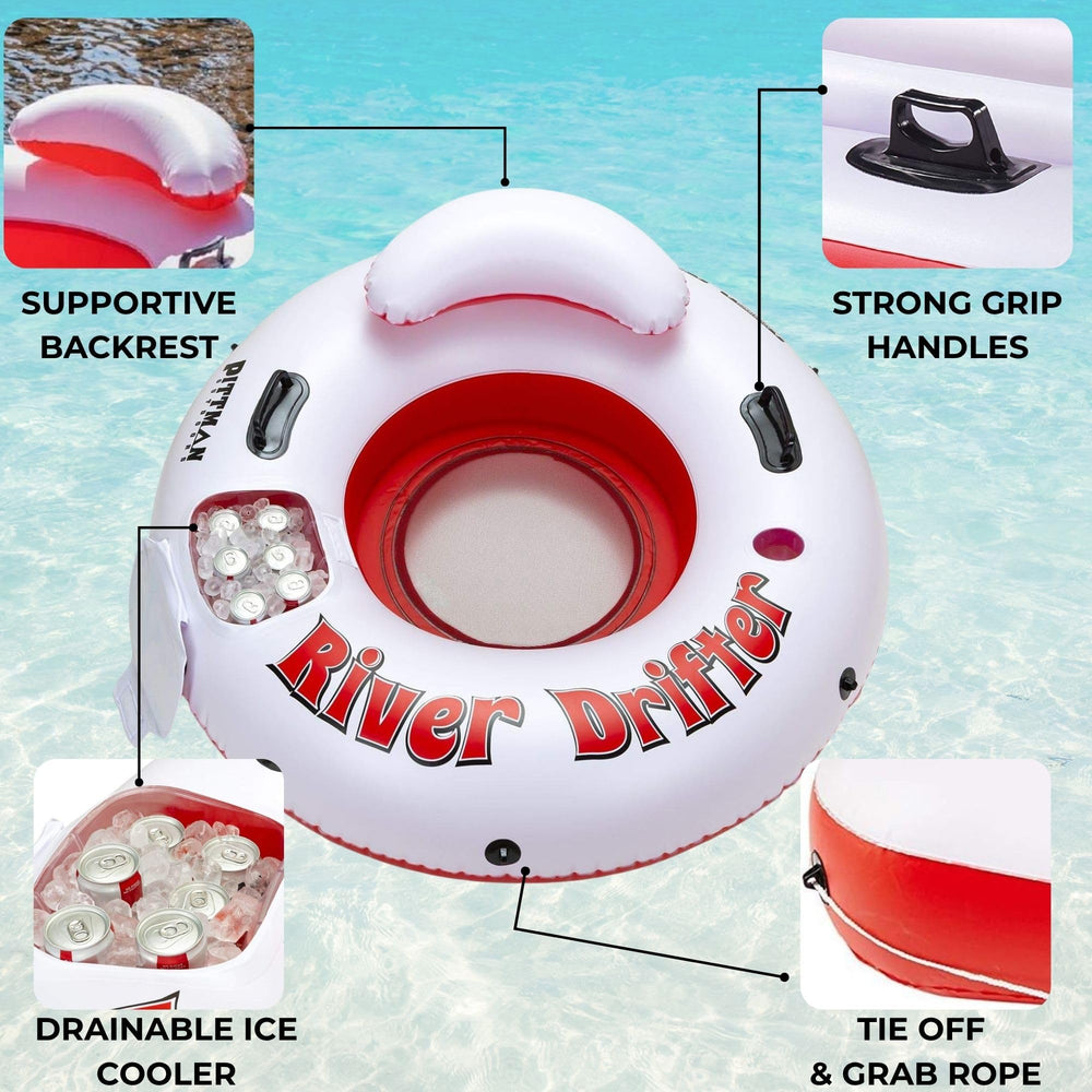 Pittman Outdoors River Drifter heavy duty grab handles improve stability in rapids.