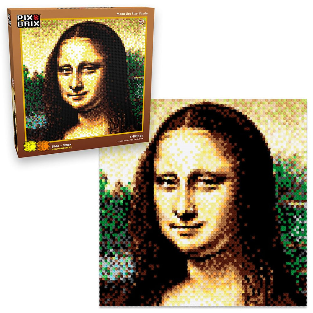 Pix Brix Mona Lisa 6,400-piece set for wall-display pixel art and inspiration.