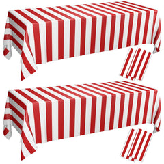 PIXHOTUL carnival tablecloths in red and white stripes protect surfaces during parties
