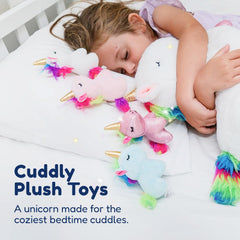 Rainbow PixieCrush unicorns brighten a room as charming decor pieces.