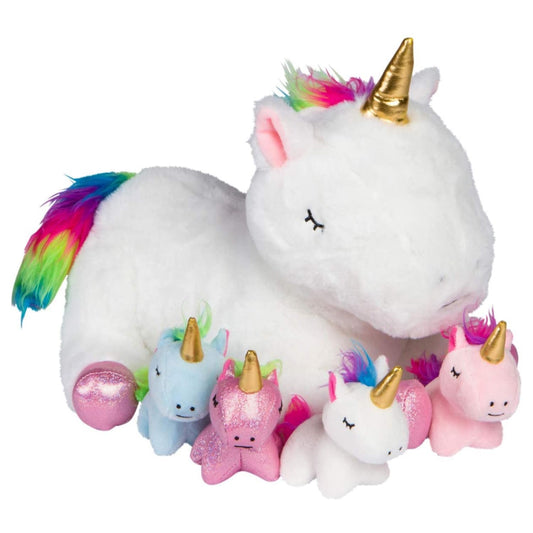 PixieCrush unicorns set with mommy and babies for imaginative play and cuddles.