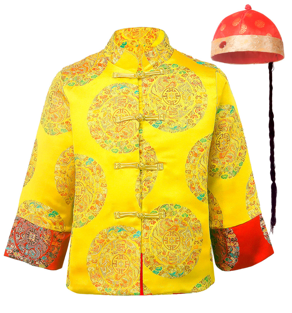 Pixienest dragon Tang suit top displayed for Lunar New Year celebrations.