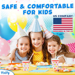 PixiPy flat-pack birthday hats easy to store before quick assembly.