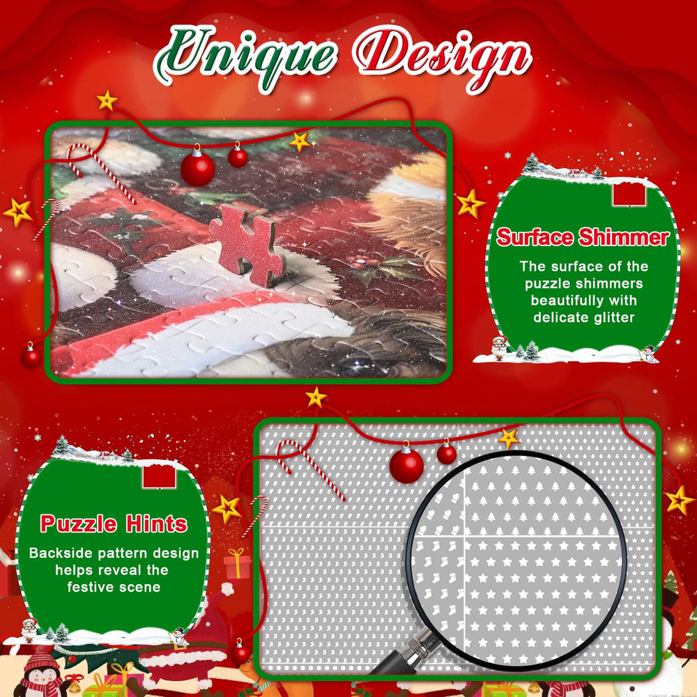 Pixlora glitter detail highlights fur and ornaments for sparkle.