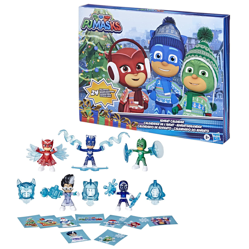PJ Masks Advent Calendar doors reveal daily surprises for imaginative play.