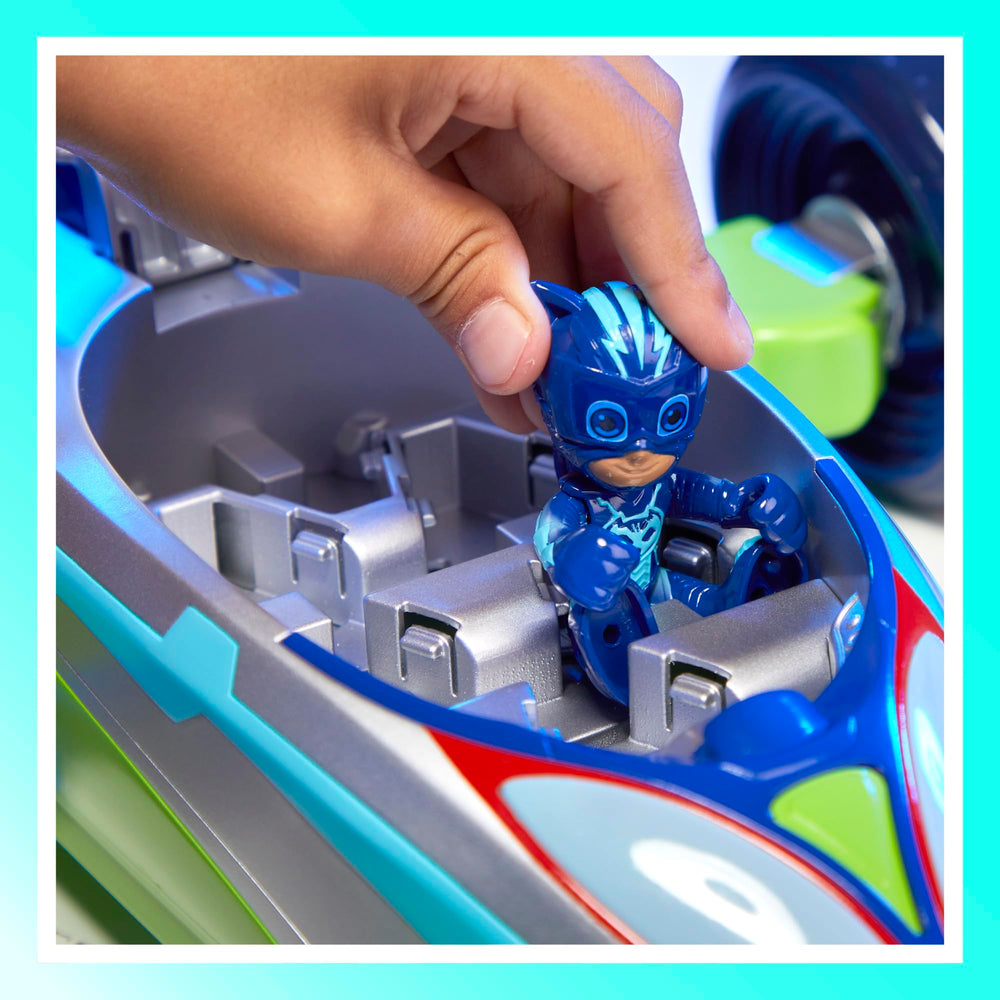 PJ Masks mode-specific lights and phrases enhance storytelling during each position.