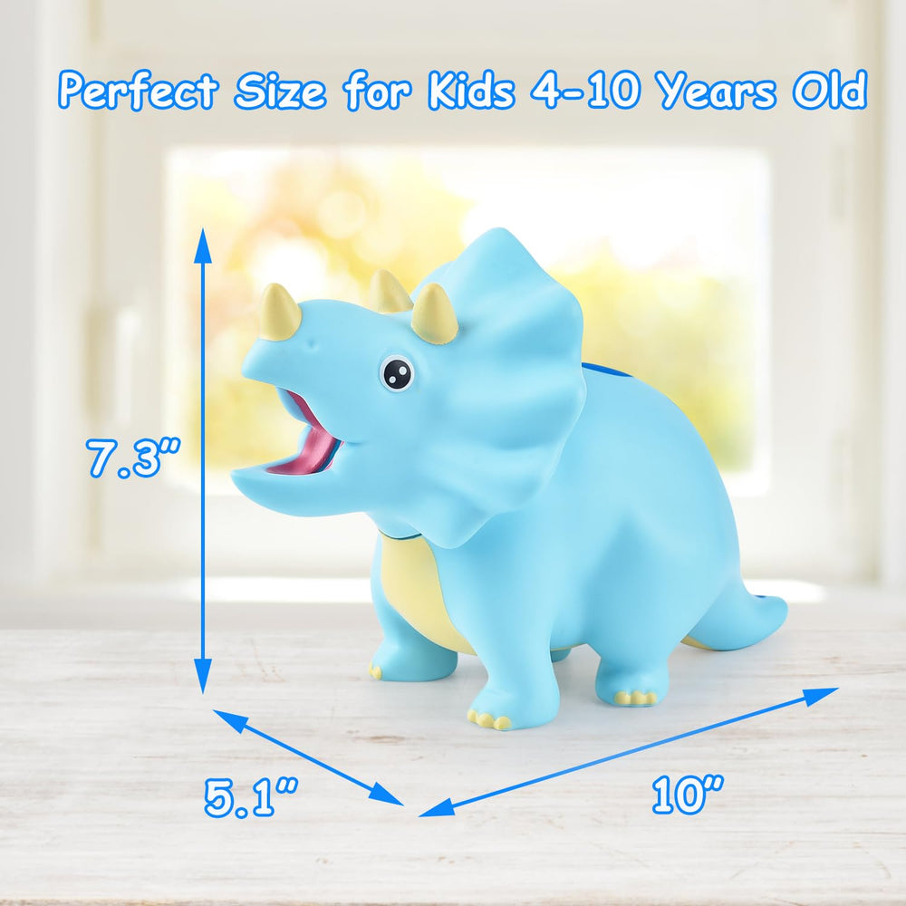 PJDRLLC Dinosaur Piggy Bank color options display shows four playful colors for kids' collection.