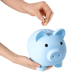 PJDRLLC large piggy bank decorative blue option for playful rooms.