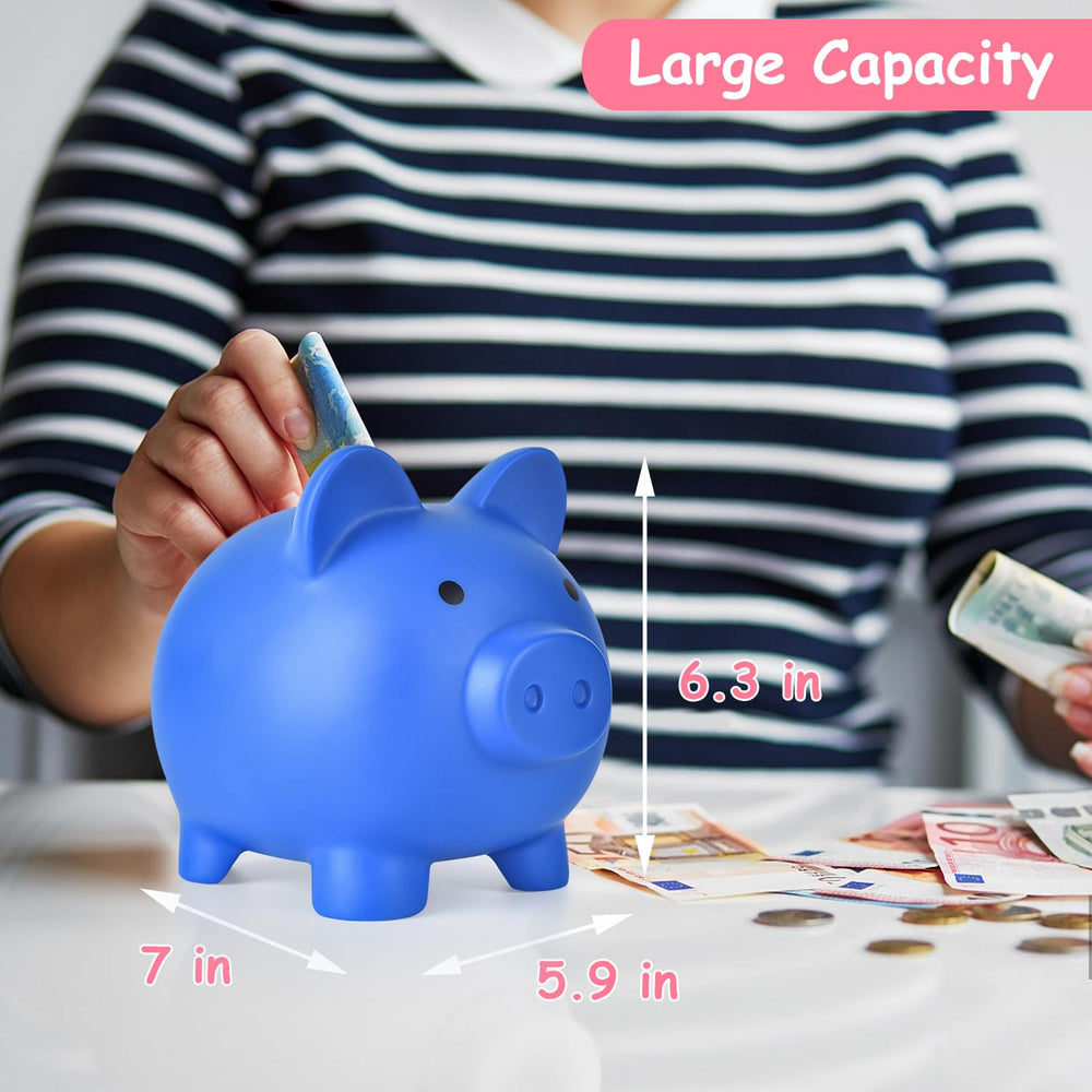 PJDRLLC piggy bank on bedroom desk for easy saving and decor.