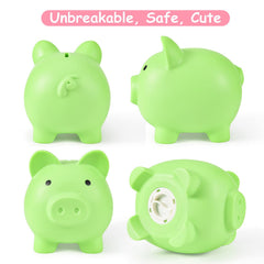 Bottom knob on the PJDRLLC piggy bank enables safe money retrieval.