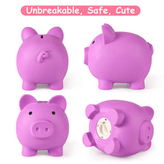 PJDRLLC piggy bank light purple durable thick plastic for sturdy savings.