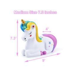PJDRLLC 9-inch by 6.5-inch piggy bank size for little hands.