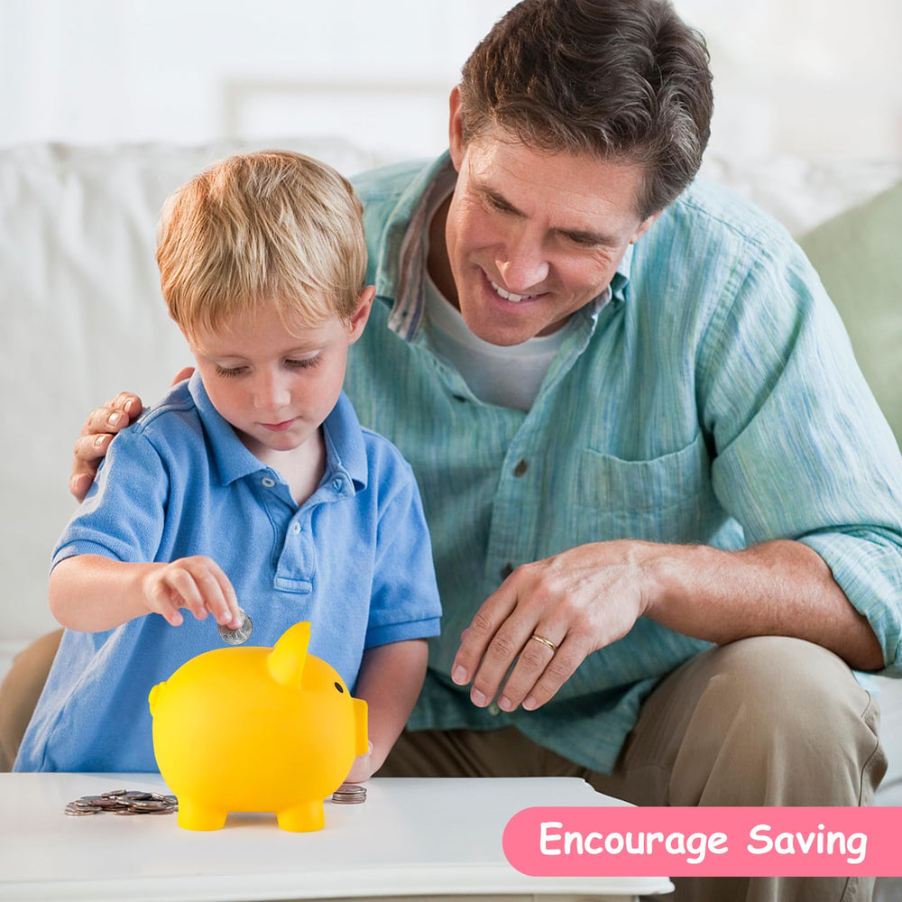 PJDRLLC Piggy Bank yellow bottom knob for retrieval.