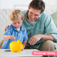 PJDRLLC Piggy Bank yellow bottom knob for retrieval.
