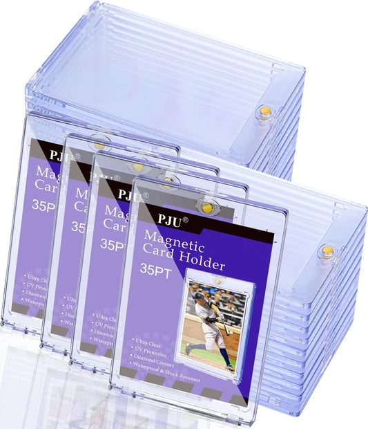 PJU magnetic card holder outer case securely displaying a single card.