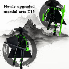 PkghoKids T13 jointed figure with interchangeable weapons for versatile play.