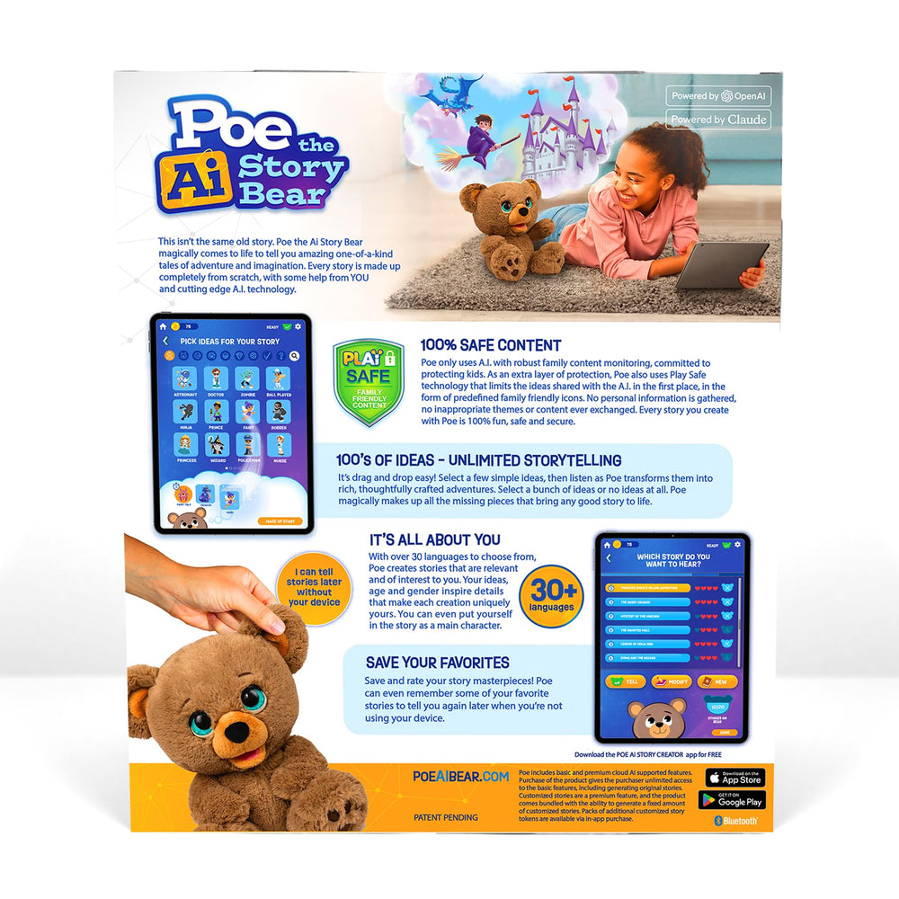 Poe The AI Story Bear kid-safe content guarantees safe storytelling