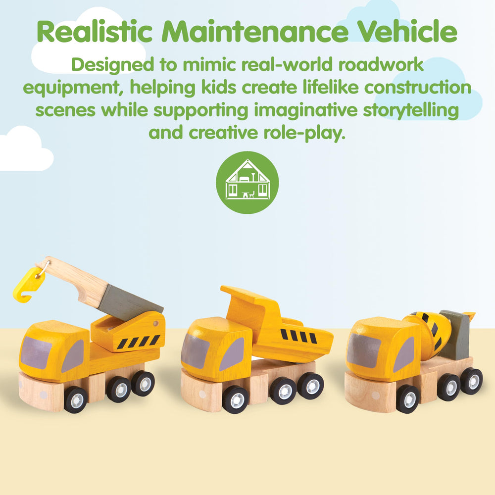 PlanToys cement truck demonstrates cause and effect through pouring and level checking.