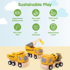 PlanToys crane image shows sequencing and planning during lift and tow tasks.