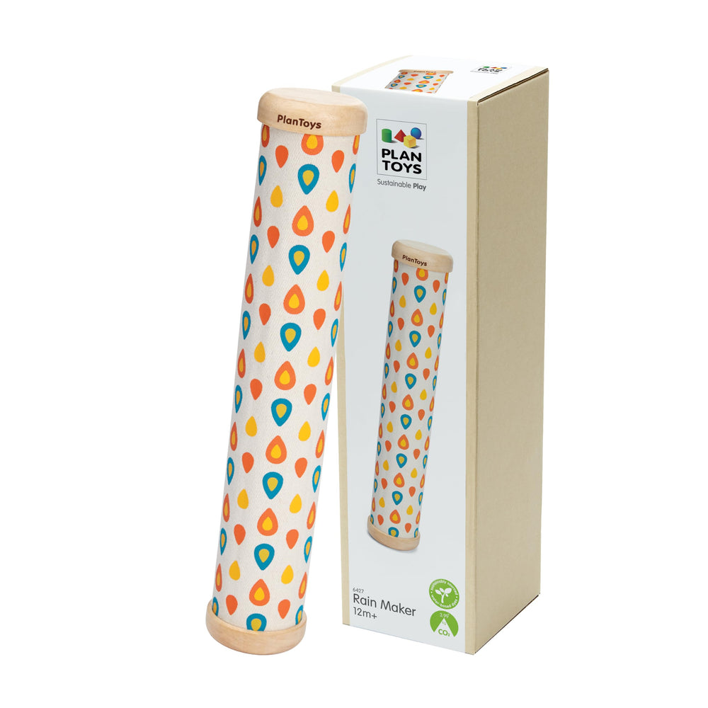 PlanToys Rain Maker for babies enhances sensory exploration with gentle, soothing sounds.