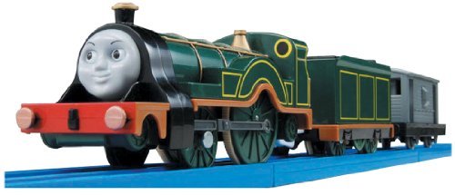 Plarail Thomas TS-13 Emily train, front view, ideal for imaginative play on the go.